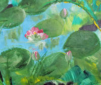 Water Lily II  Acryl auf Leinwand 90 x 120 cm  2023